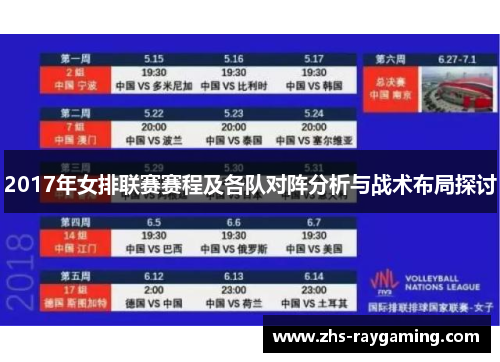 2017年女排联赛赛程及各队对阵分析与战术布局探讨