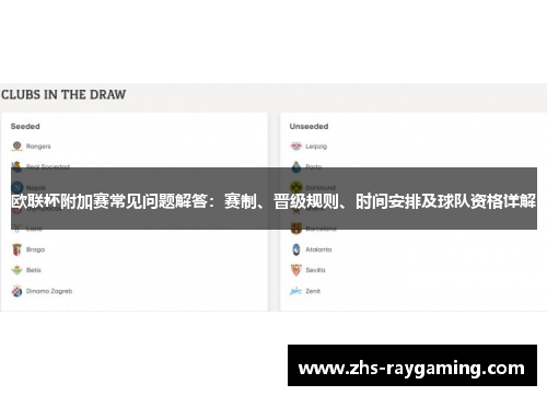 欧联杯附加赛常见问题解答:赛制、晋级规则、时间安排及球队资格详解 欧联杯附加赛常见问题解答:赛制、晋级规则、时间安排及球队资格详解